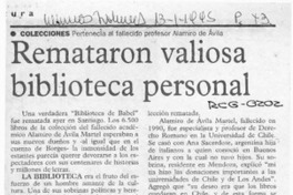 Remataron valiosa biblioteca personal  [artículo].