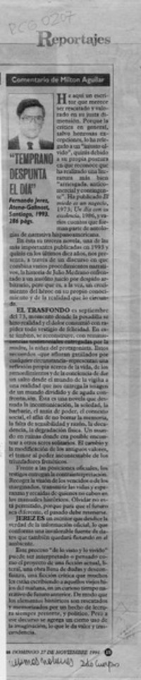 "Temprano despunta el día"]  [artículo] Milton Aguilar.