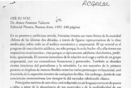 Oír su voz  [artículo] Ignacio Valente.