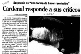 Cardenal responde a sus críticos  [artículo].