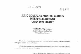 Julio Cortázar and the various interpretations of quantum theory  [artículo] Michael F. Capobianco.