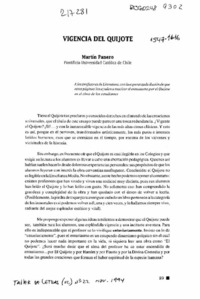 Vigencia del Quijote  [artículo] Martín Panero.