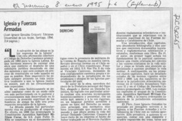 Iglesia y Fuerzas Armadas  [artículo] Alberto Villarroel Carmona.