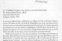 El nombre de pila o el anillo de mandrágora  [artículo] Antonio Campaña.