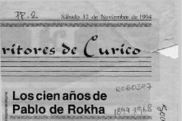 Los cien años de Pablo de Rokha  [artículo] Juan Antonio Massone.