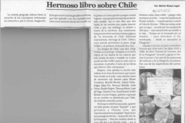 Hermoso libro sobre Chile  [artículo] Marino Muñoz Lagos.