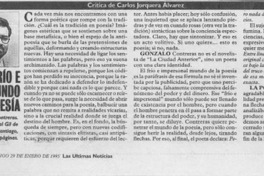 El frío e impersonal mundo de la poesía  [artículo] Carlos Jorquera Alvarez.