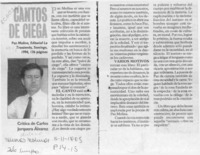 Cantos de ciega  [artículo] Carlos Jorquera Alvarez.