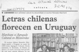 Letras chilenas florecen en Uruguay  [artículo].