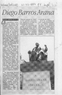 Diego Barros Arana  [artículo] Carlos Calderón Ruiz de G.