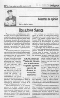 Dos autores diversos  [artículo] Marino Muñoz Lagos.