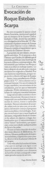 Evocación de Roque Esteban Scarpa  [artículo] Hugo Montes Brunet.