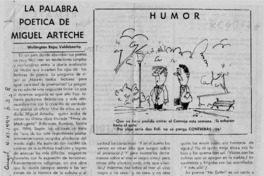 La palabra poética de Miguel Arteche  [artículo] Wellington Rojas Valdebenito.
