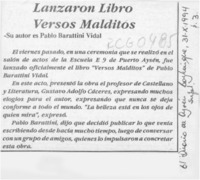 Lanzaron libro "Versos malditos"  [artículo]