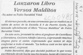 Lanzaron libro "Versos malditos"  [artículo]