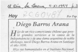 Diego Barros Arana  [artículo] F. A. P.