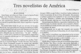 Tres novelistas de América  [artículo] Ramón Riquelme