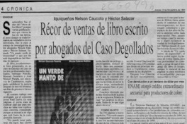 Récor de ventas de libro escrito por abogados del Caso Degollados  [artículo]