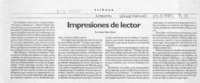 Impresiones de lector  [artículo] Antonio Rojas Gómez.