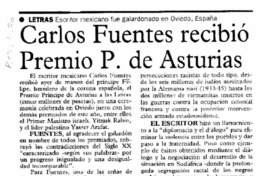 Carlos Fuentes recibió Premio P. de Asturias  [artículo].