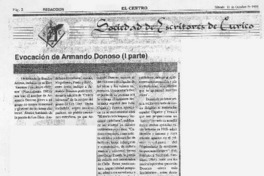 Evocación de Armando Donoso