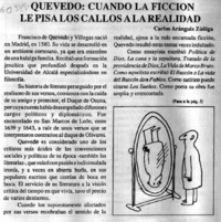 Quevedo, cuando la ficción le pisa los callos a la realidad  [artículo] Carlos Aránguiz Zuñiga.