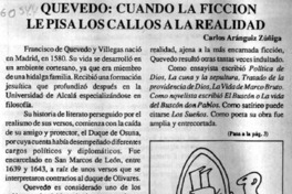 Quevedo, cuando la ficción le pisa los callos a la realidad  [artículo] Carlos Aránguiz Zuñiga.
