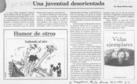 Una juventud desorientada  [artículo] Marino Muñoz Lagos.