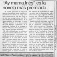 "Ay mama Inés" es la novela más premiada  [artículo]