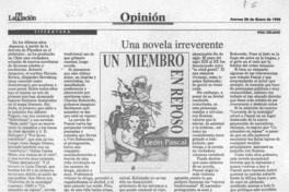 Una novela irreverente  [artículo] Poli Délano.