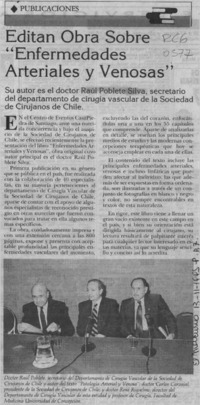 Editan obra sobre "Enfermedades arteriales y venosas"  [artículo].