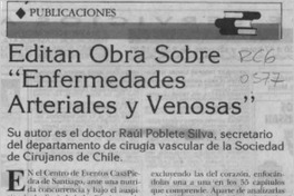 Editan obra sobre "Enfermedades arteriales y venosas"  [artículo].