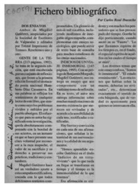 Fichero bibliográfico  [artículo] Carlos René Ibacache.