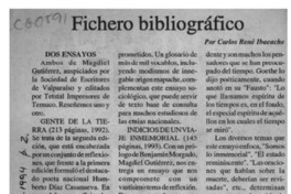 Fichero bibliográfico  [artículo] Carlos René Ibacache.