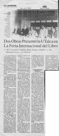 Dos obras presentó la U. Talca en la Feria internacional del libro  [artículo]