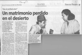 Un Matrimonio perdido en el desierto  [artículo].