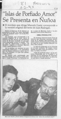 "Islas de porfiado amor" se presenta en Ñuñoa  [artículo].