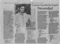 Cuando escribir se vuelve necesidad  [artículo] Carolina Andonie Dracos.