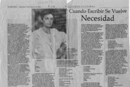 Cuando escribir se vuelve necesidad  [artículo] Carolina Andonie Dracos.