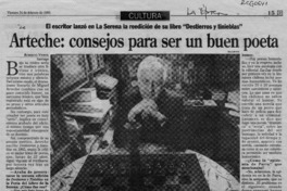 Arteche, consejos para ser un buen poeta  [artículo] Roberto Vierek.