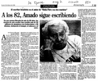 A los 82, Amado sigue escribiendo  [artículo] Ian Simpson.