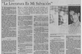 "La literatura es mi salvación"