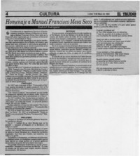 Homenaje a Manuel Francisco Mesa Seco  [artículo] Gabriel Rodríguez