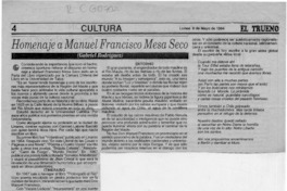 Homenaje a Manuel Francisco Mesa Seco  [artículo] Gabriel Rodríguez