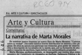 La narrativa de Marta Morales  [artículo] Magdiel Gutérrez Pérez.