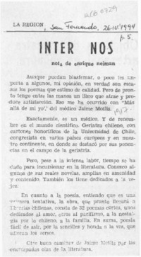 Inter Nos  [artículo] Enrique Neiman.