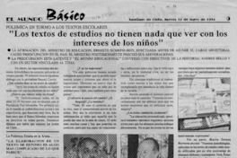 "Los textos de estudios no tienen nada que ver con los intereses de los niños"  [artículo] Mario Rodríguez Ordenes.