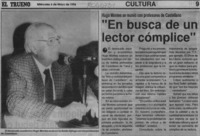 "En busca de un lector cómplice"  [artículo].