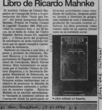 Libro de Ricardo Mahnke  [artículo].