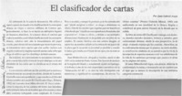 El clasificador de cartas  [artículo] Juan Gabriel Araya.